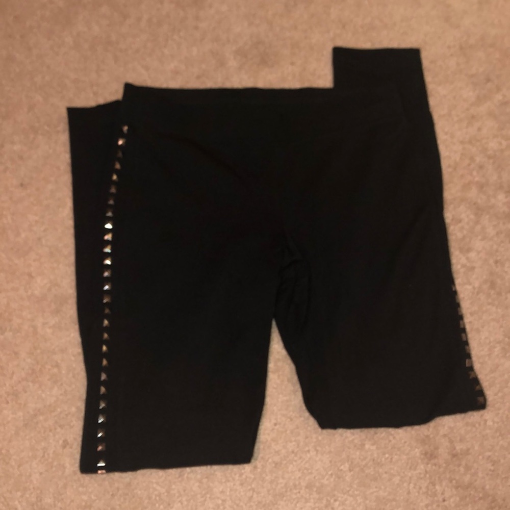 Express black studded leggings